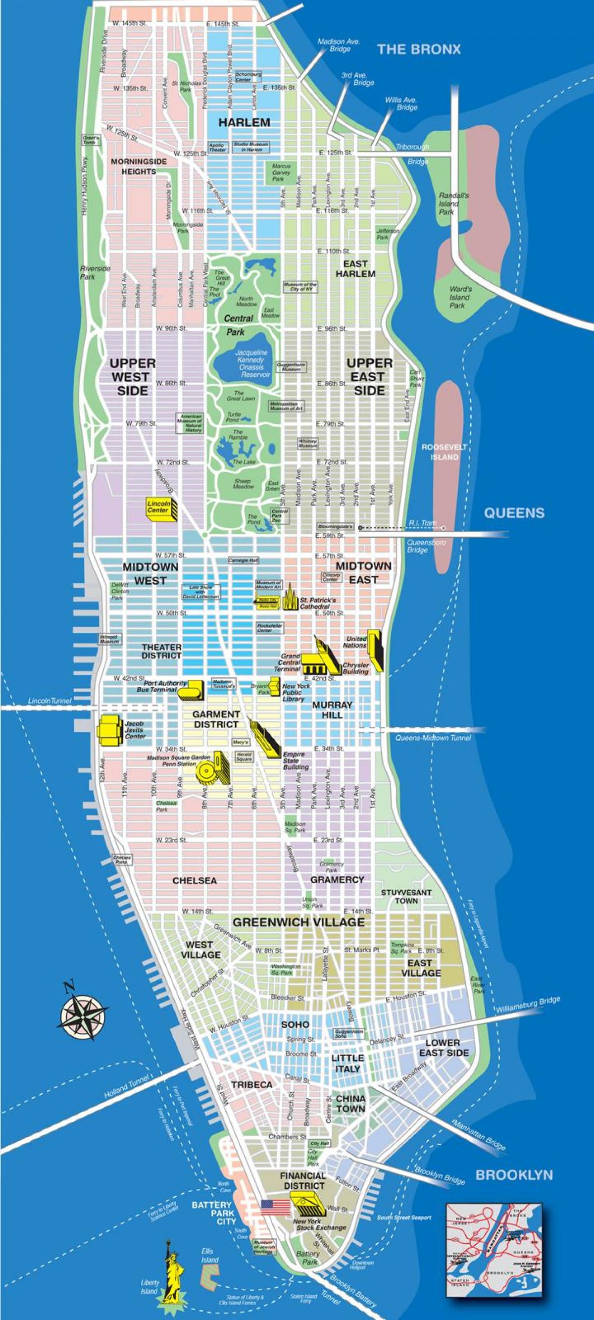 خريطة أحياء مانهاتن العليا