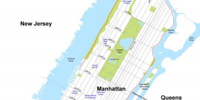 خريطة جزيرة مانهاتن في نيويورك