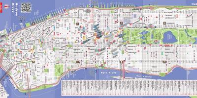 خريطة مفصلة في مانهاتن نيويورك ، 