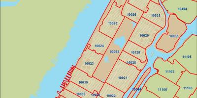 مدينة نيويورك الرمز البريدي خريطة مانهاتن