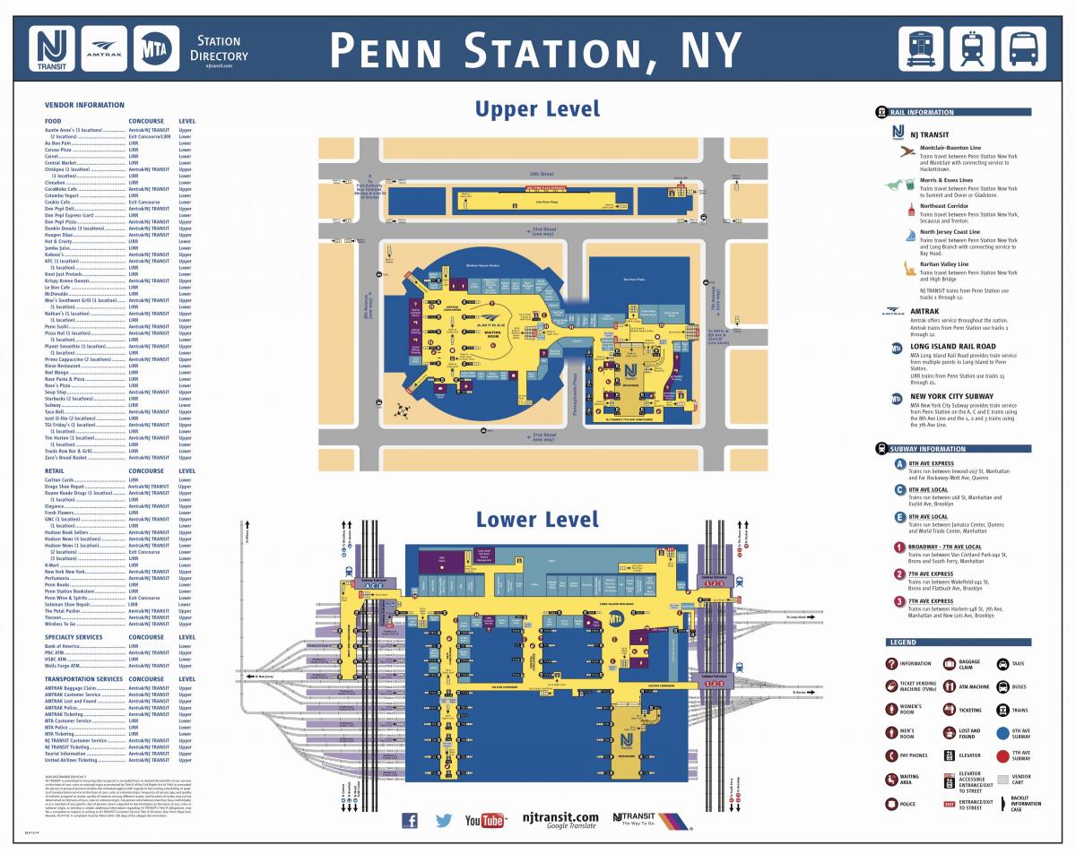 محطة بنسلفانيا مانهاتن خريطة