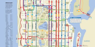 MTA حافلة خريطة مانهاتن